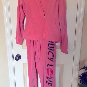 Juicy Couture track suit. Salmon pink. Worn once. Size XL fits like a medium.
